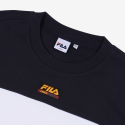 Fila New Logo Block One-on-one - Miesten Hoodie - Laivastonsininen | FI-80266